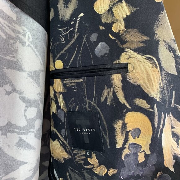 Ted Baker Cotton Jersey Floral Slim Fit Suit Jacket Men’s Size 5 (XL US) NWT - Picture 12 of 15